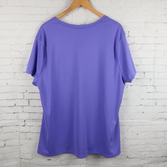 JUST MY SIZE JUST FOR ME PURPLE SHORT SLEEVE V NECK CASUAL TOP SIZE 22W/24W - Picture 6 of 6